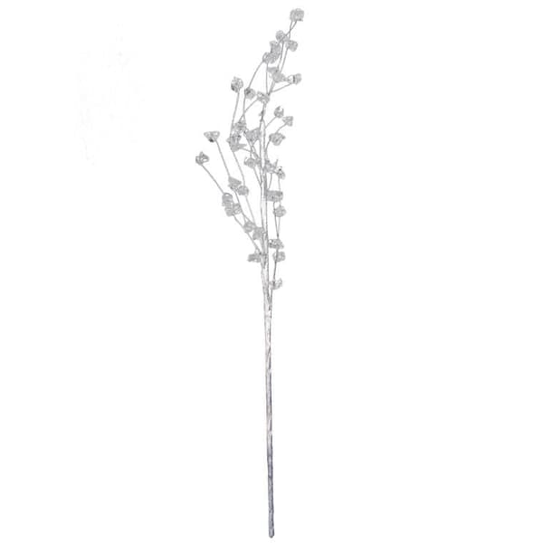 SØLV DEKORATIV GREN MED KRYSTALLER 48 CM