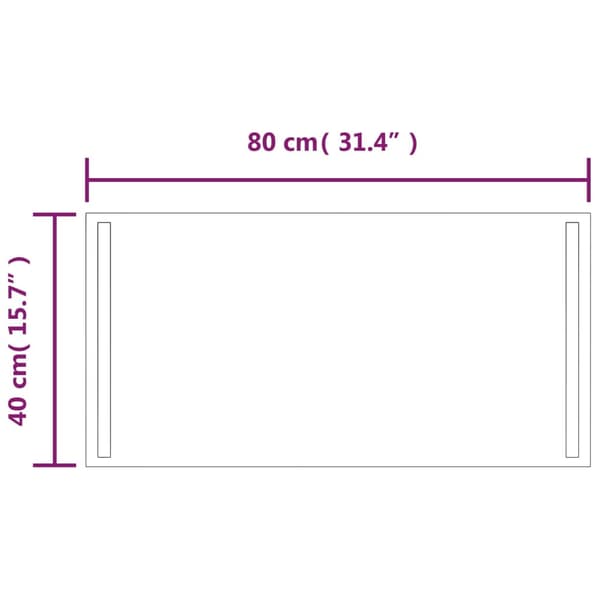 vidaXL badeværelsesspejl med LED, 40x80 cm