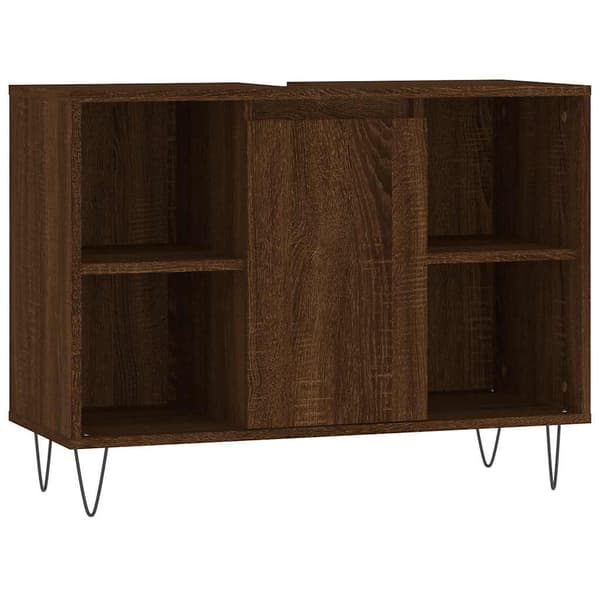 vidaXL badeværelsesskab brunt egetræ 80x33x60 cm