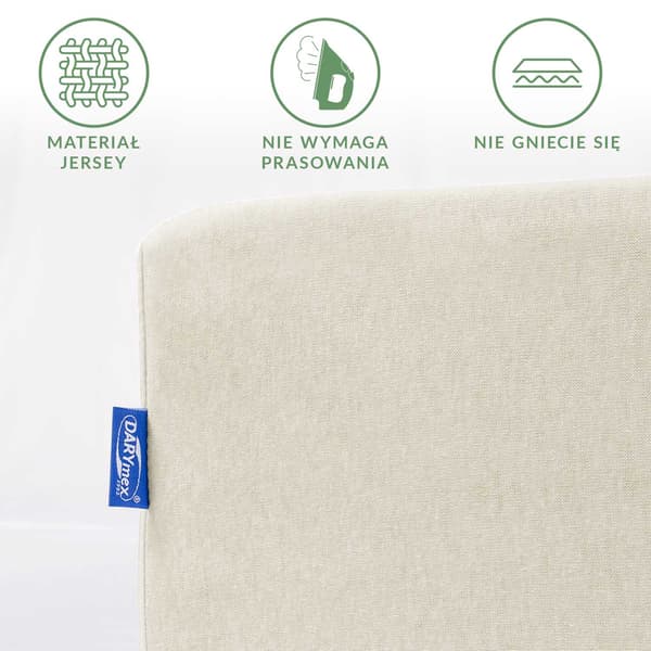 Stræklagen 200x220 elastisk JERSEY 100% BOMULD økologi ecru