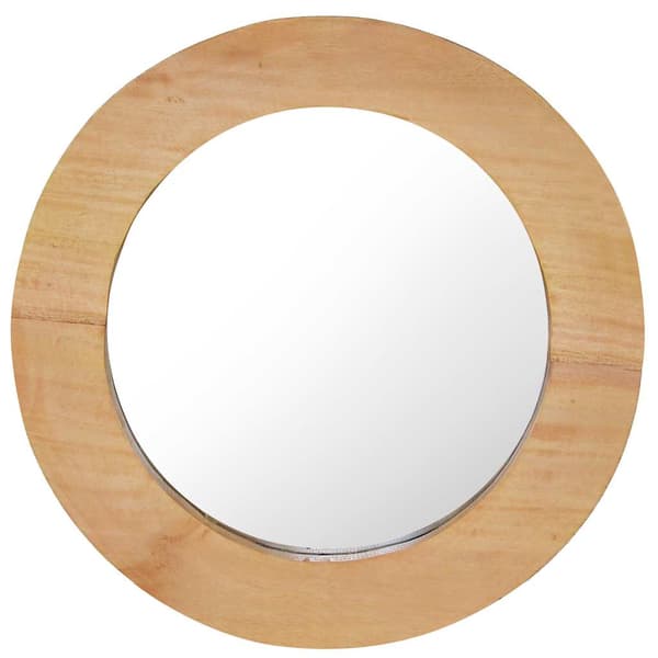 vidaXL Väggspegel 40 cm teak rund