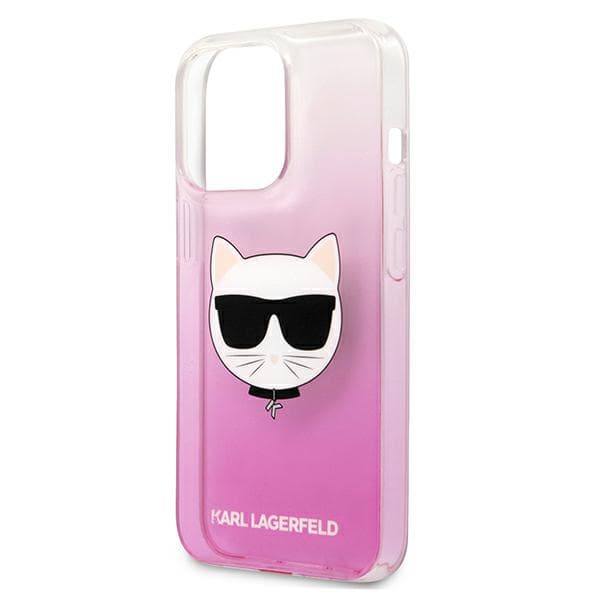 Karl Lagerfeld Choupette Head-etui til iPhone 13 Pro Max, lyserød