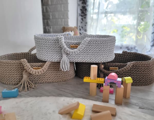 Moses Basket BOHO Bomullsdockbärare - Ljusgrå