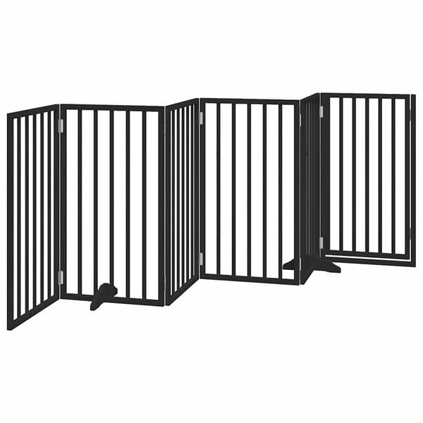 vidaXL foldbar hundegitter med dør 6 paneler sort 300 cm