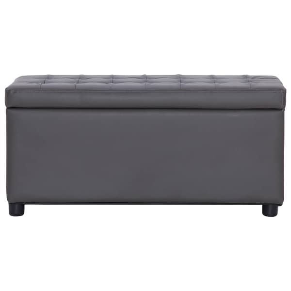 vidaXL Sittpuff med förvaring 87,5 cm grå konstläder