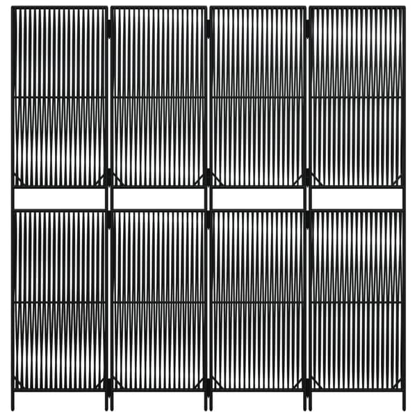 vidaXL 4-panelsskärm, svart, polyrotting