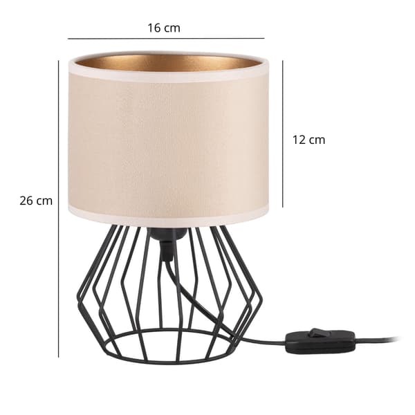 Tornado AMB lampe, beige og guld fløjl
