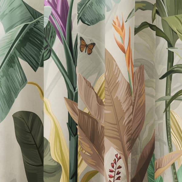 Gardin med snørehuller print 157