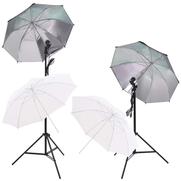 vidaXL Studio Kit med softbokse, paraplyer, baggrunde og reflektorer