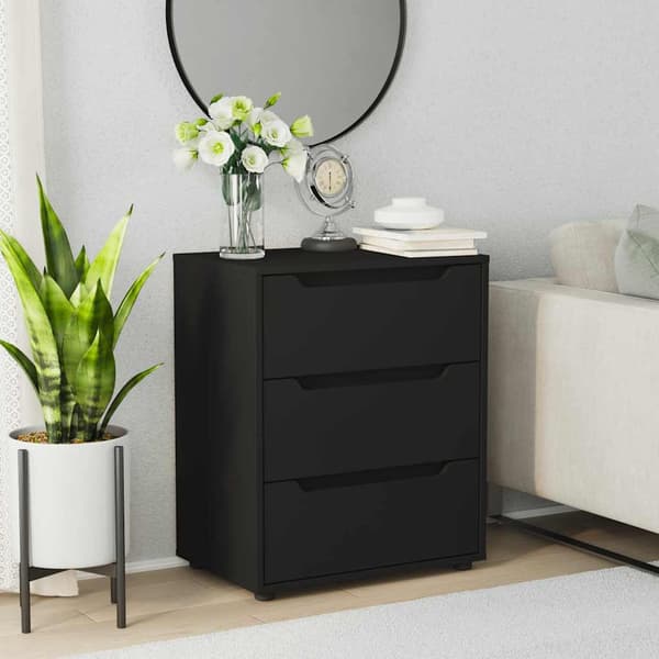 vidaXL kommode "VISNES" sort 60x40x73 cm limet træ