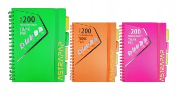 PP ASTRAPAP NEON LINE B5 notesbog - blandede farver 3001