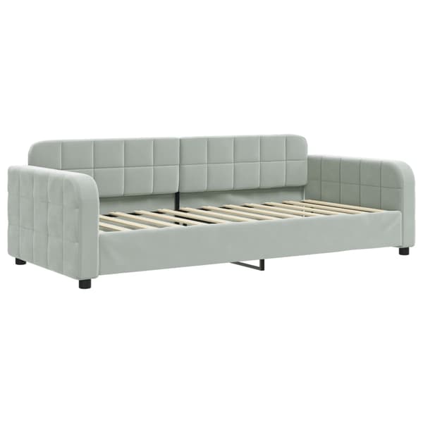 vidaXL Bäddsoffa ljusgrå 90x200 cm klädd i sammet