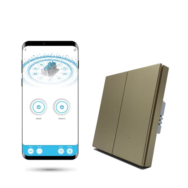 Tuya Smart Zigbee Dual Switch med N Life Gold