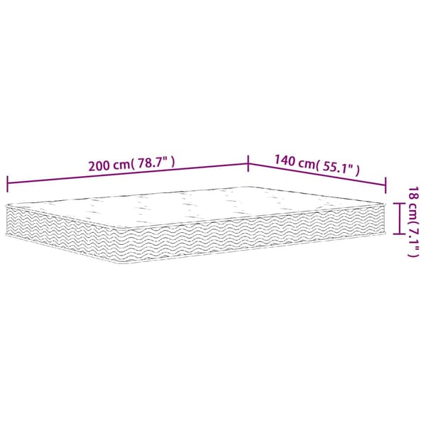 vidaXL Bonnell springmadras, medium fasthed, 140x200 cm