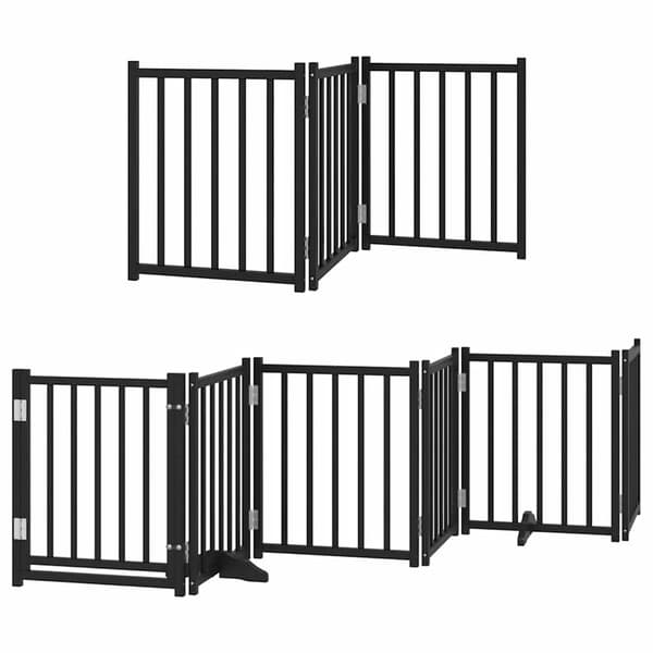 vidaXL foldbar hundegitter med dør 15 paneler sort 750 cm