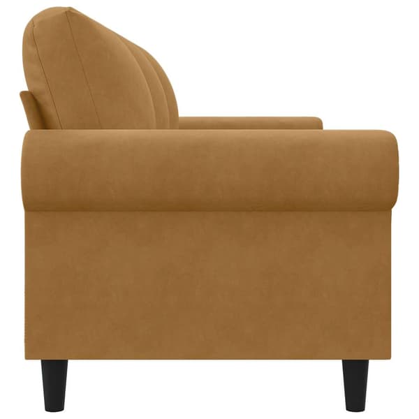 vidaXL 3-sitssoffa, brun, 180 cm, klädd i sammet