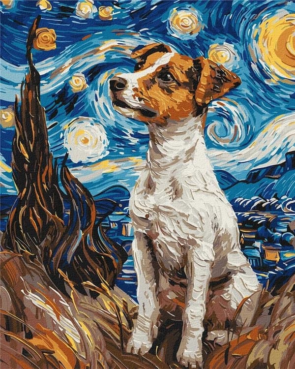 Maleri efter tal - Jack Russell 40x50cm