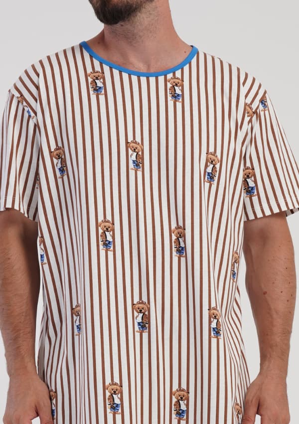 Vienetta M Herr Pyjamas Bomull Klassisk Kortärmad Fin