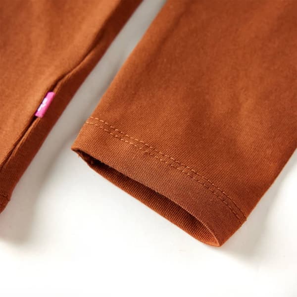 Børne langærmet T-shirt, cognac 140
