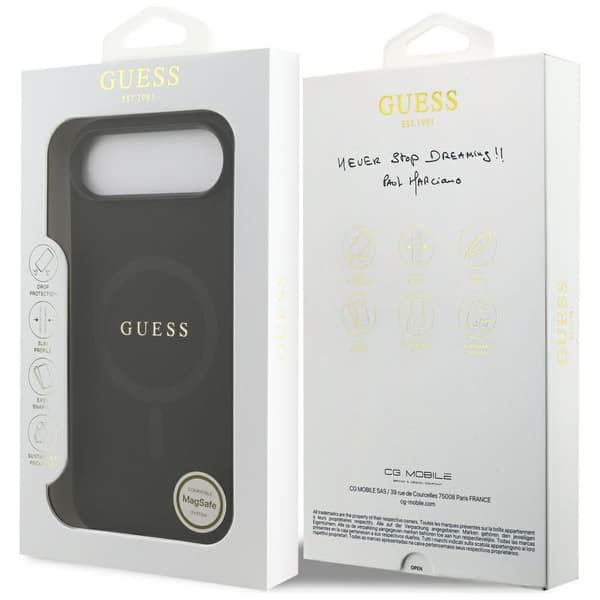 Guess Saffiano Classic Logo MagSafe-etui til iPhone Air, sort
