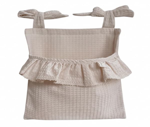 Lovely Line Tremmeseng Organizer med Blondeflæser - Lys Beige
