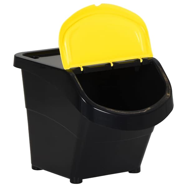 vidaXL stabelbare affaldsbeholdere, 3 stk., sort, PP, 78 l