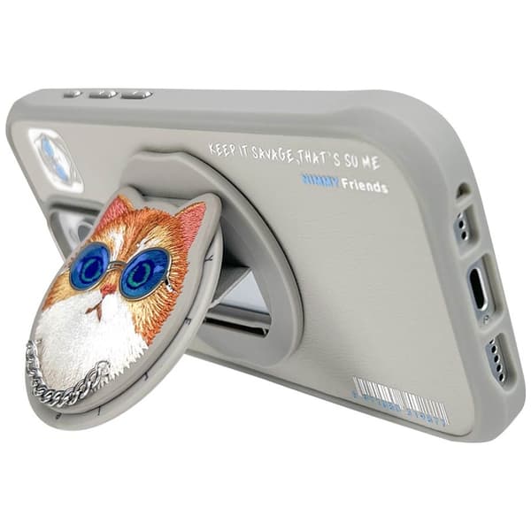 Nimmy Glasses Cool Cat MagSafe-etui til iPhone 16 Pro Max, grå