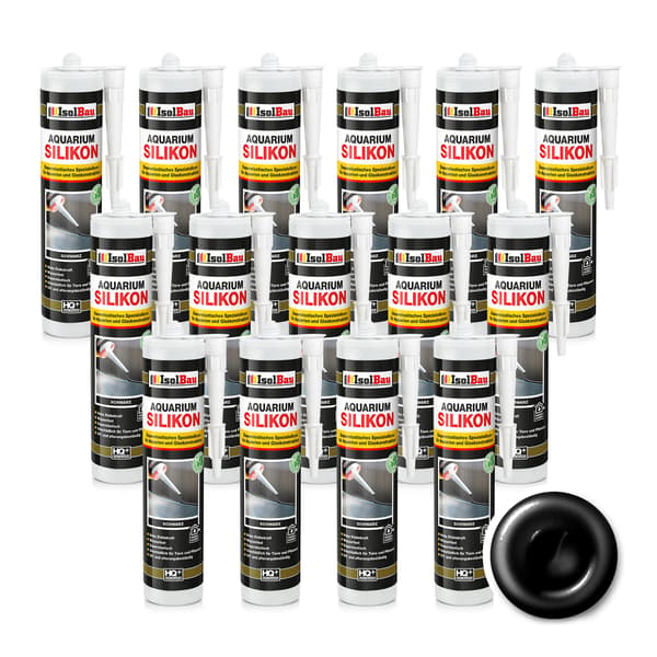 IsolBau svart akvariesilikon 15 x 300ml