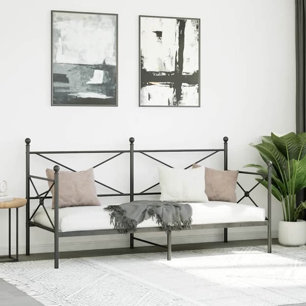 vidaXL dagseng uden madras sort 80x200 cm stål
