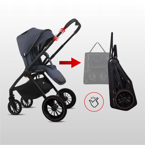 BabyLux CASTOR 2-i-1 klapvogn, gondol, let, foldbart sæt