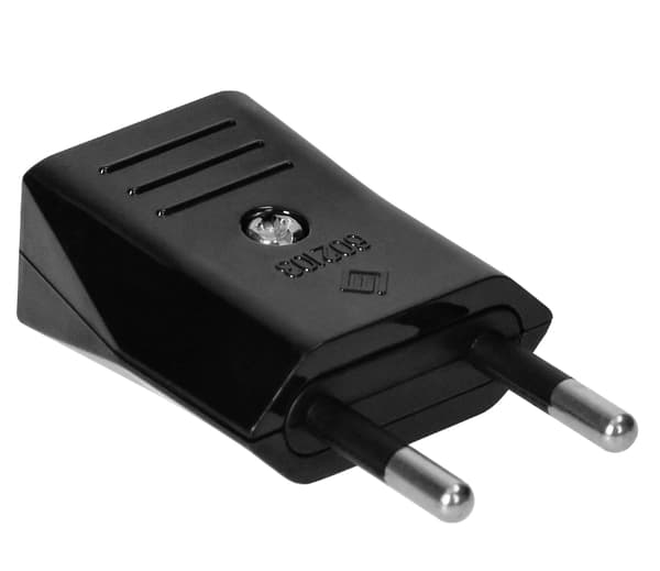 Stik Netstik Lige Flad Uden jordforbindelse Sort 2,5A MINI 1 stk.