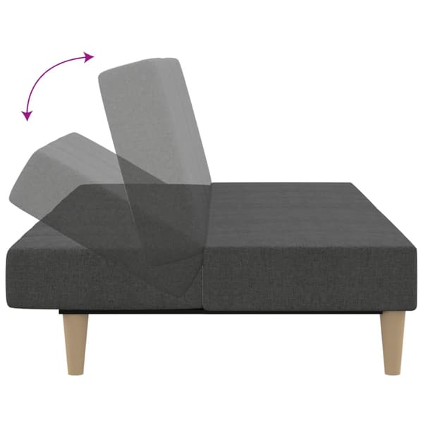 vidaXL 2-sits bäddsoffa, mörkgrå, klädd i tyg
