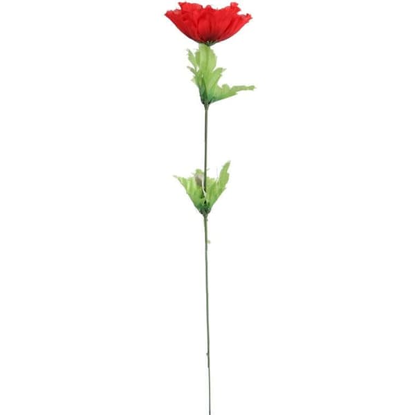 Rød dekorativ valmueblomst, højde 54 cm