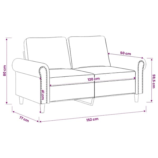 vidaXL 2-sitssoffa blå 120 cm klädd i sammet