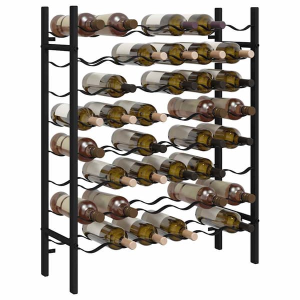 vidaXL 48 pullon viinipulloteline musta metalli