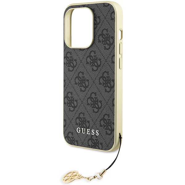 Guess 4G Charms Collection-etui til iPhone 15 Pro, grå