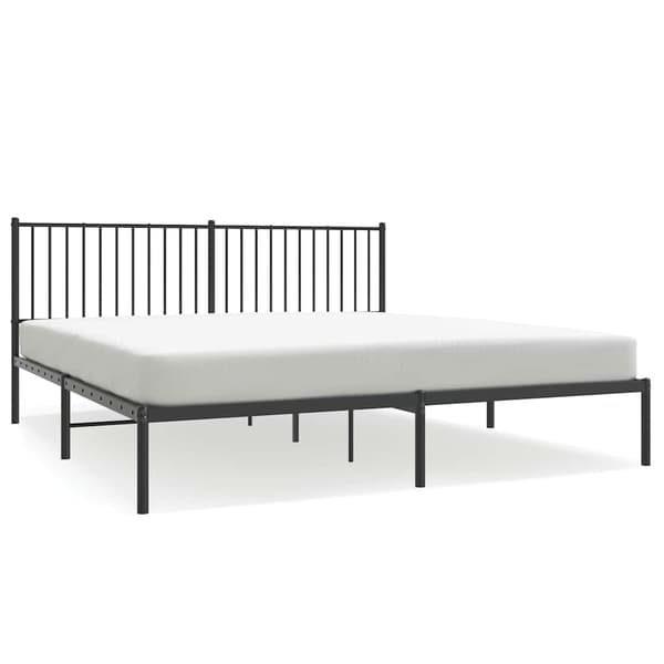 vidaXL metalsengestel med hovedgærde sort 183x213 cm