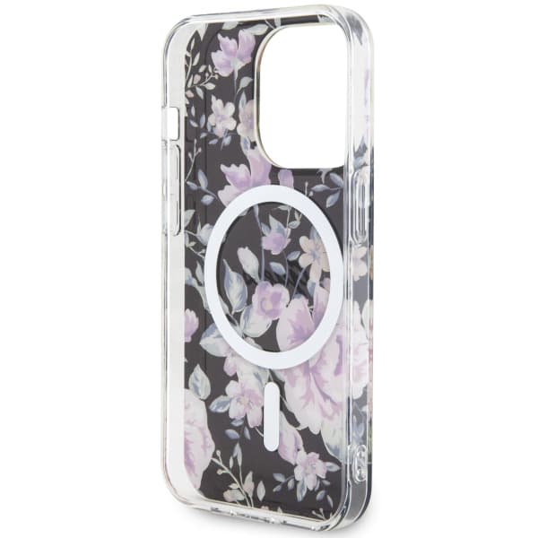 Guess Flower MagSafe-etui til iPhone 14 Pro, sort