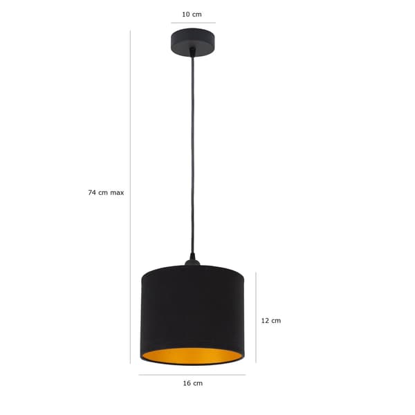 Tornado AM1 lampe sort-guld