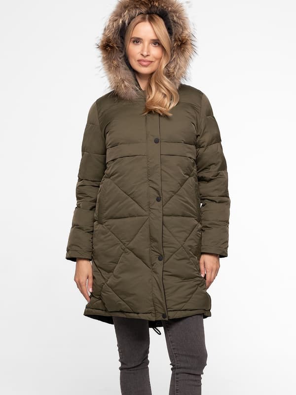 VENDBAR DAMEPARKA MED HÆTTE