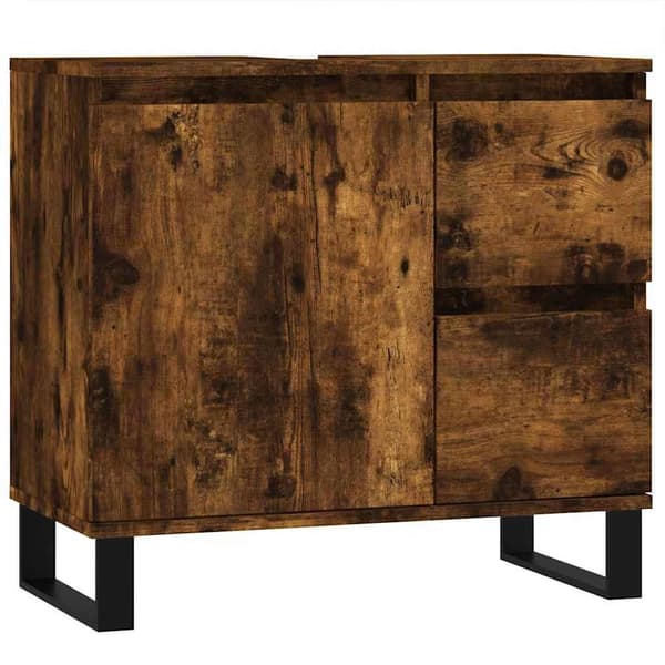 vidaXL badeværelsesskab røget eg 65x33x60 cm