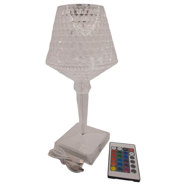 Krystal LED RGB natbordslampe