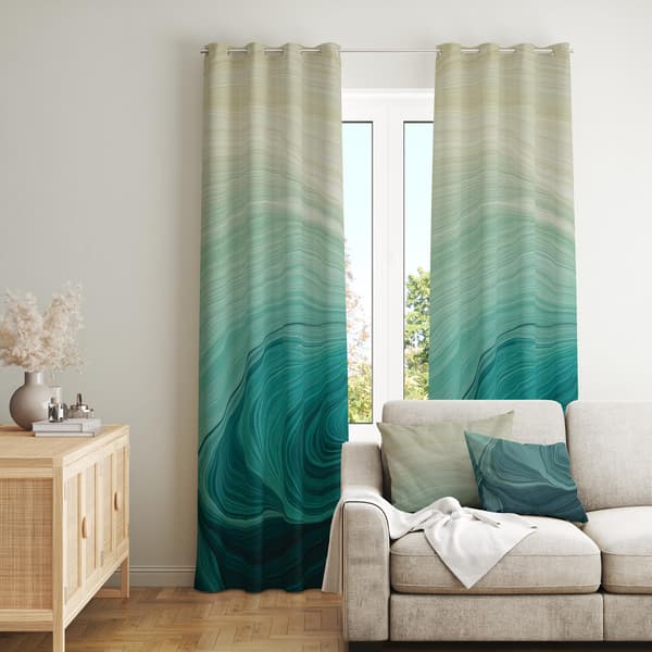Gardin med snørehuller print 094