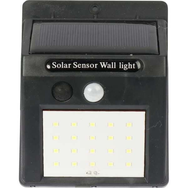Solcellsdriven LED-lampa med rörelse- och skymningssensor, solcellsdriven, kallvit utomhusbelysning för panelmontering