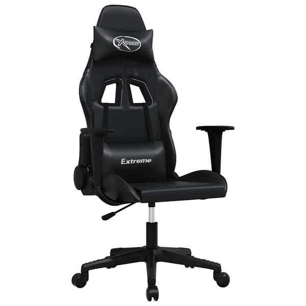 vidaXL massage-gamingstol, sort, kunstlæder
