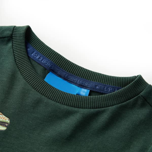 Barn långärmad T-shirt, mörkgrön, 104
