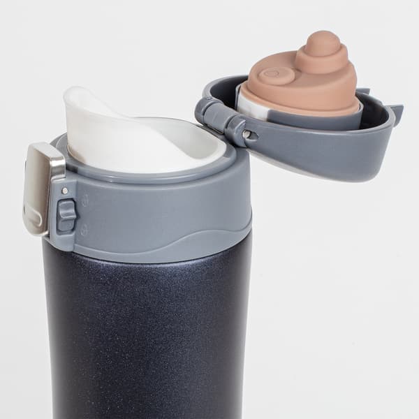 Grå 400ml termosmugg med lås och munstycke