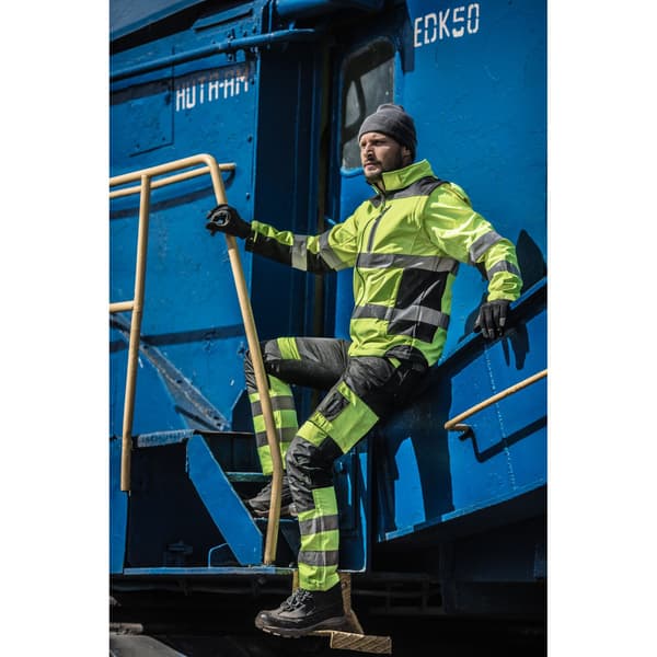 HØJ SYNLIGHEDSBUKSER SORT OG GULE, "L", CE, LAHTI