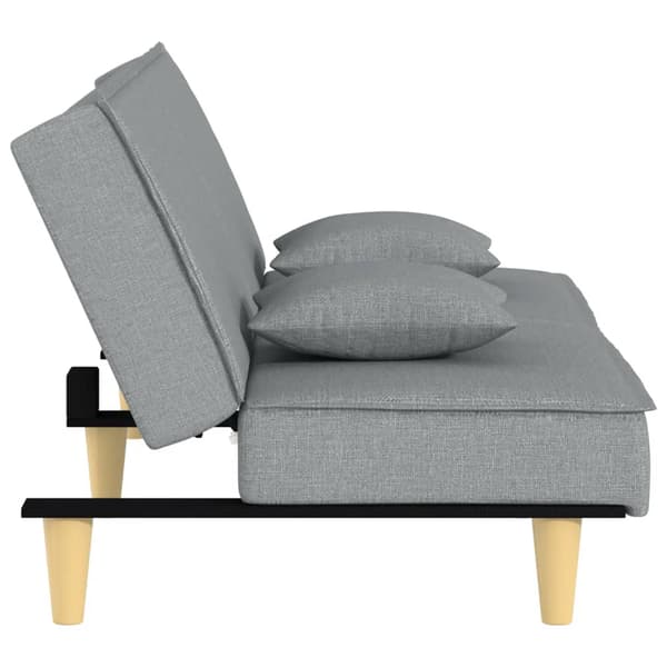 vidaXL Bäddsoffa, ljusgrå, klädd i tyg