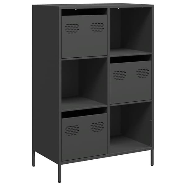 vidaXL skab, sort, 68x39x103,5 cm, stål